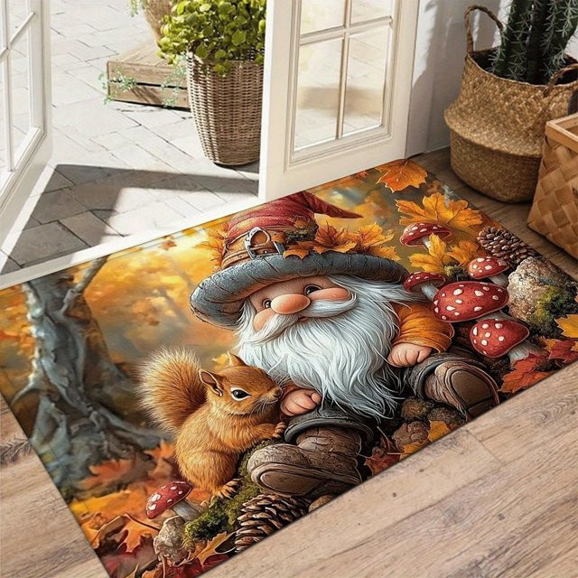 VIKAMA Weihnachts-Teppich in Mehrfarbig, rechteckige Bodenmatte aus Mikrofaser für Eingangsbereich, Küche oder Badezimmer, B/T: 60 x 40 cm - Bild 1