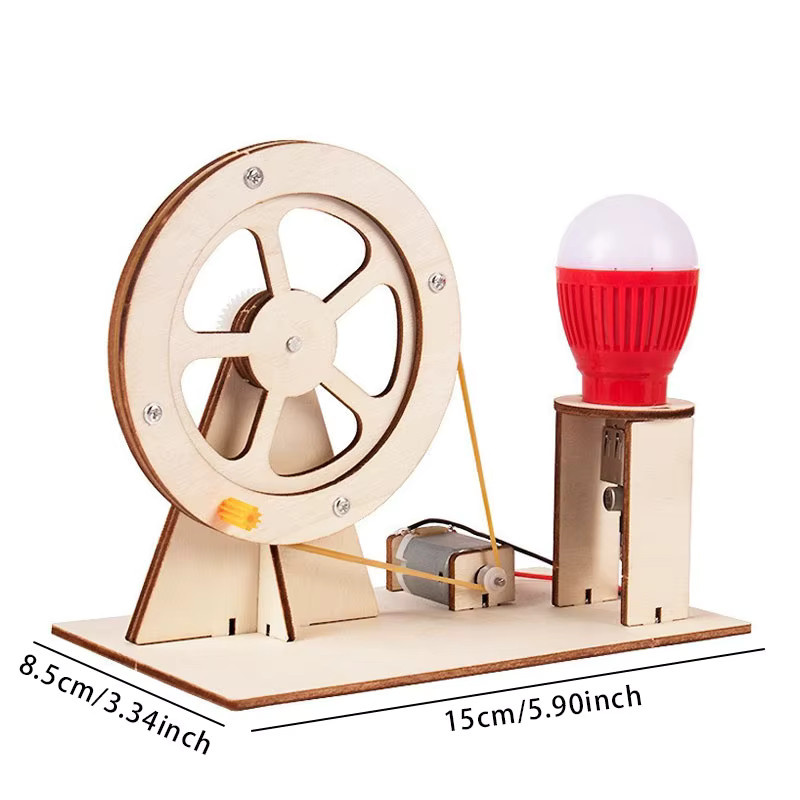 soulbao DIY Holz Handkurbel Generator, Wissenschaft Spielzeug, Physik Experiment Set - Bild 4