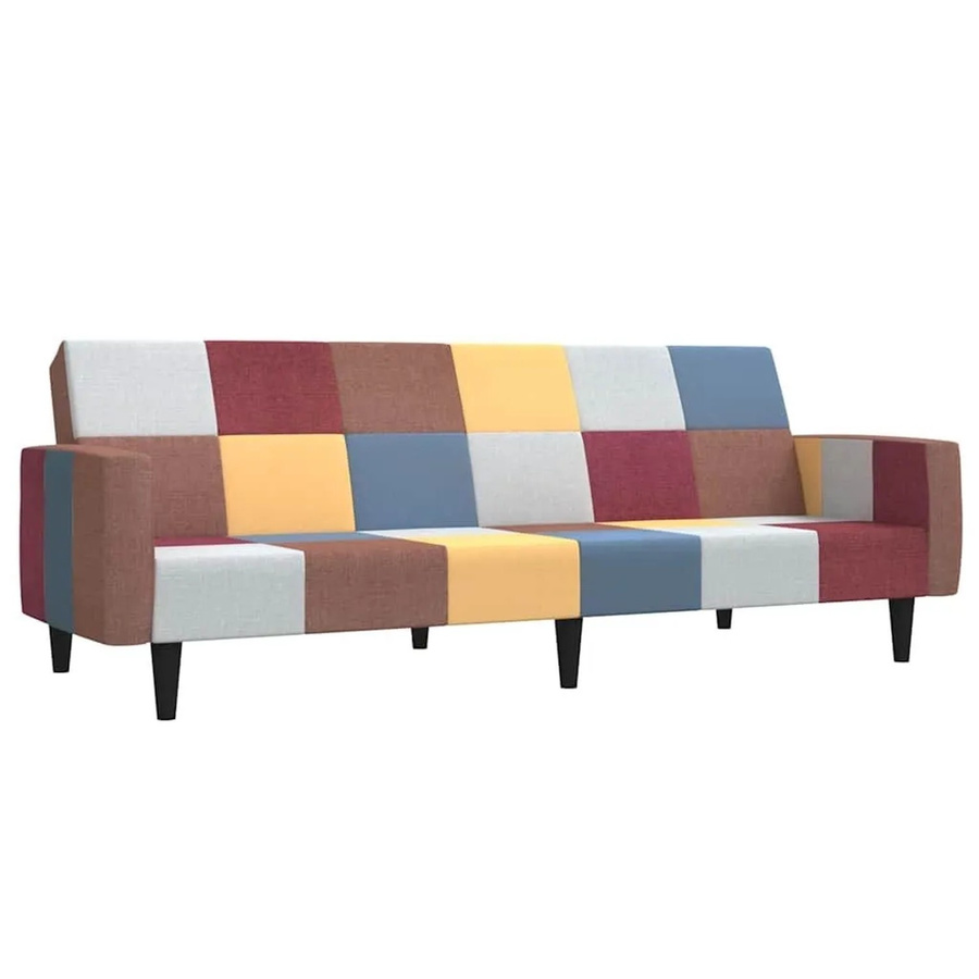 vidaXL Schlafsofa 2-Sitzer Click-Clack aus Stoff mit Massivholzrahmen in Multicolour - Bild 2