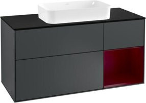 V&B Waschtischunterschrank Finion mit Wandbeleuchtung, Lackiert, Breite: 120 cm, Tiefe: 50,1 cm, Höhe: 50,1 cm - Bild 1