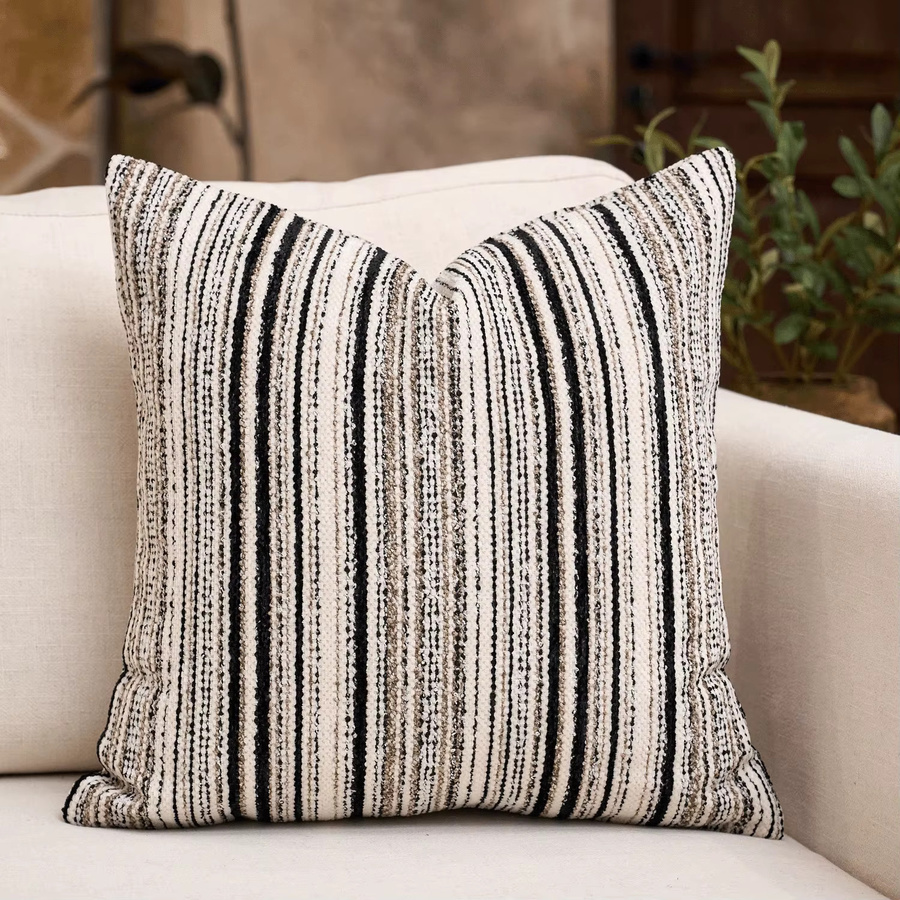 VIKAMA Boho-Kissenbezug mit Streifenmuster aus Polyester, quadratisch, B/B/H: 45 x 45 x 45 cm - Bild 2