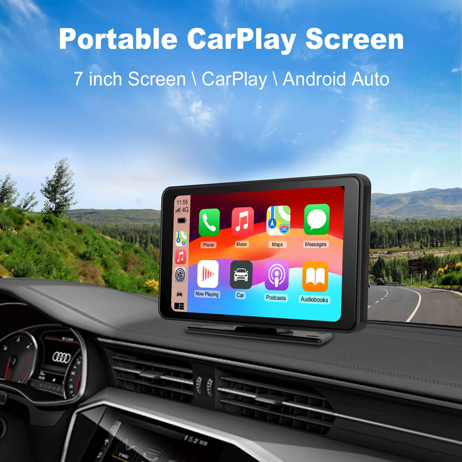 Ezonetronics 7 Zoll Tragbares Auto-Infotainment-System in Schwarz mit Touchscreen, Kabellosem CarPlay, Android Auto, Bluetooth, SD-Karten-Leser und Mirror Link - Bild 2