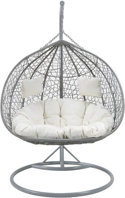 Vente-unique Hängesessel Cayambe aus Polyrattan in Grau mit 120 cm Durchmesser - Bild 1