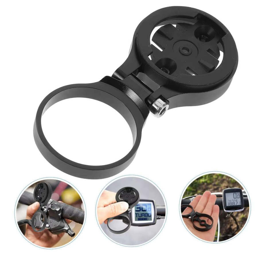 DOMEN Fahrradcomputerhalterung in Schwarz, verstellbare Top Cap Vorbau-Halterung für Garmin, Bryton, Cateye und Wahoo - Bild 3
