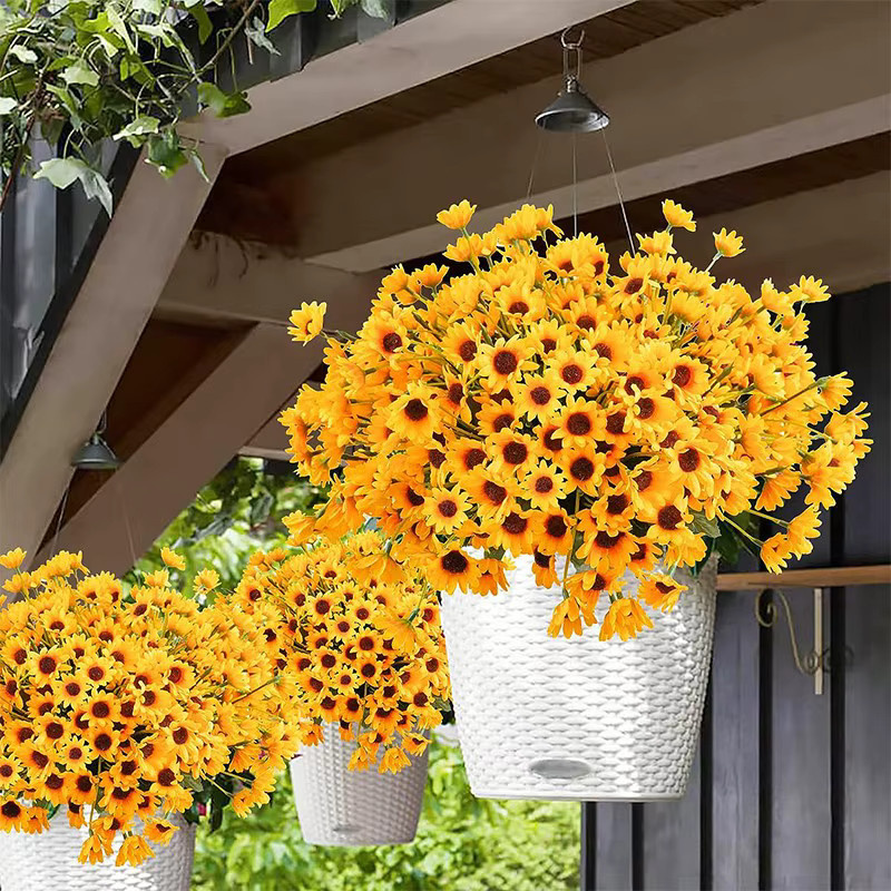 XIAOYINMO Künstliche Gänseblümchen aus Seide in Gelb für Hochzeiten und Dekoration - Bild 4