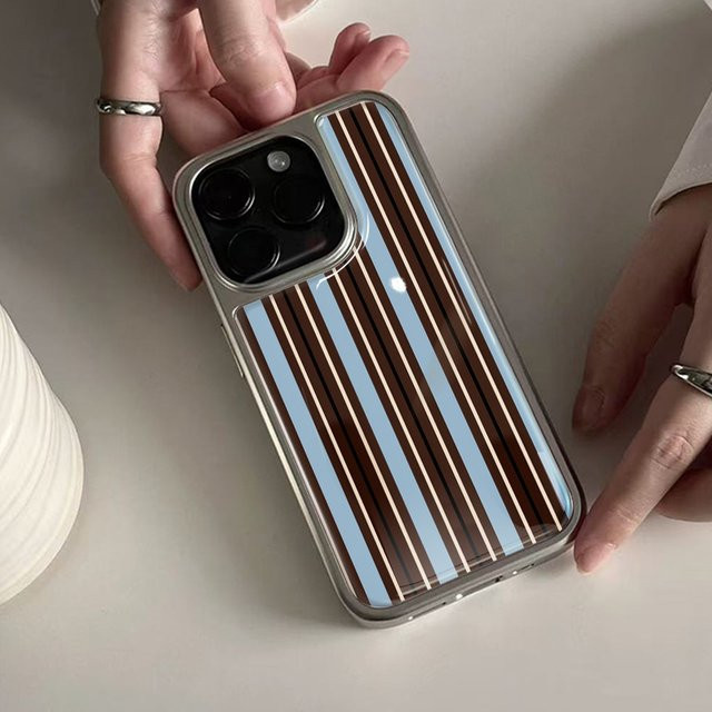 DecoPhone AIR PLUS Hydrogel-Schale mit vertikaler Körnung für iPhone 11 bis iPhone 17 Pro Max in Silver/Multicolour - Bild 1