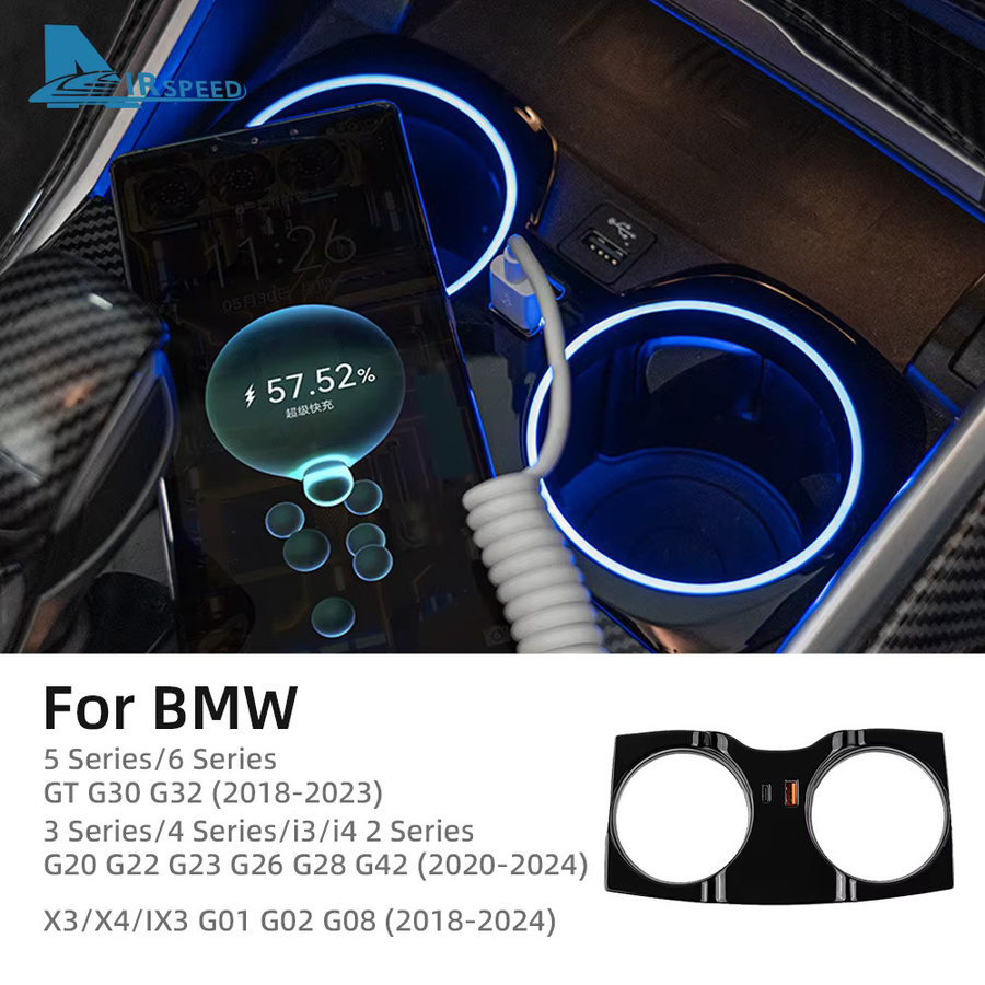 AIRSPEED USB-C Schnellladegerät mit Zigarettenanzünder-Adapter für BMW 3 4 5 6 Serie GT G30 G20 X3 X4 G01 G02 in Schwarz - Bild 3