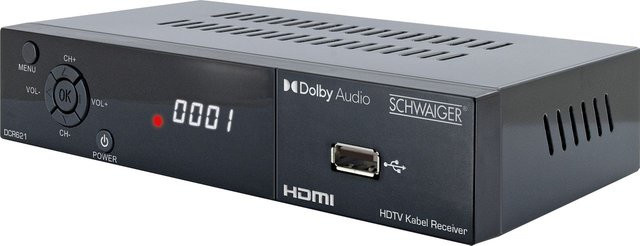Schwaiger DVB-C Kabel-Receiver DCR621 Full HD 1080p FTA in Schwarz mit HDMI und USB-Anschluss - Bild 1
