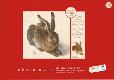 Ursus Dürer Hase Zeichenblock A3 mit 18 Blatt in Rot