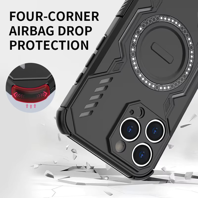 Magnetische Xiaomi Handyhülle mit Wärmeableitung und stoßfestem Schutz in Schwarz oder Grün - Bild 2