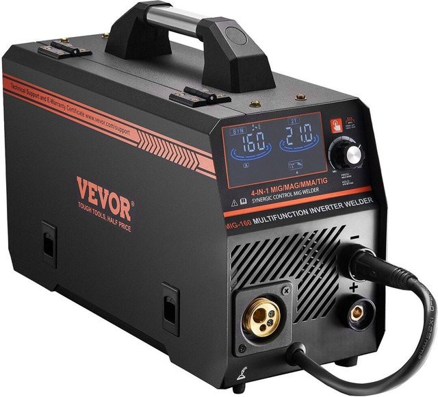 MB 4-in-1 MIG-Schweißgerät 160A Schweißmaschine in Schwarz mit Gas/Fülldraht, MIG und Elektrode/Lift-TIG Funktionen - Bild 1