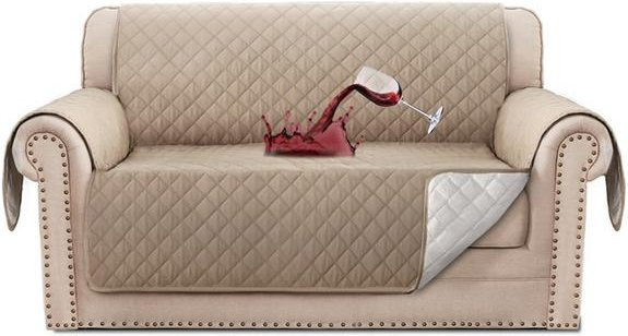 Wasserdichte und rutschfeste Hundesofa-Abdeckung in Beige, waschbare dreilagige Haustierdecke für Sessel und Sofas - Bild 1