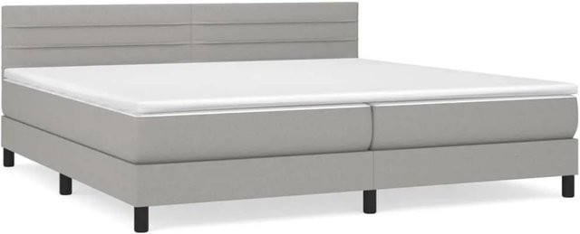 vidaXL Boxspringbett mit Matratze Hybrid-Design in Hellgrau, B/T/H: 200 x 200 x 203 cm - Bild 1