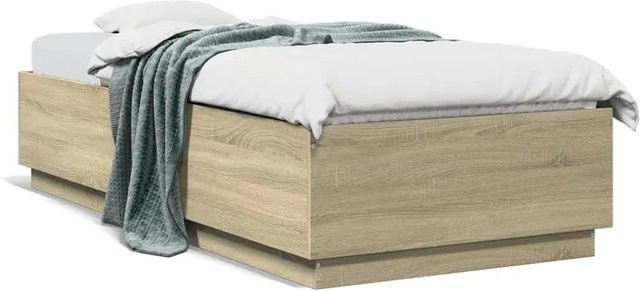 vidaXL Bettgestell Sonoma-Eiche in Braun aus Holzwerkstoff B/T/H: 90 x 200 cm - Bild 1