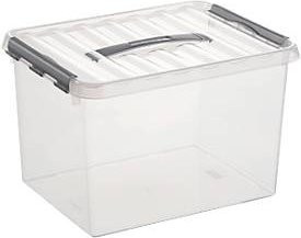 Sunware Aufbewahrungsbox Q-line mit Deckel und Griff, transparent/anthracite, 22 l, B: 30 cm, T: 40 cm, H: 26 cm - Bild 1