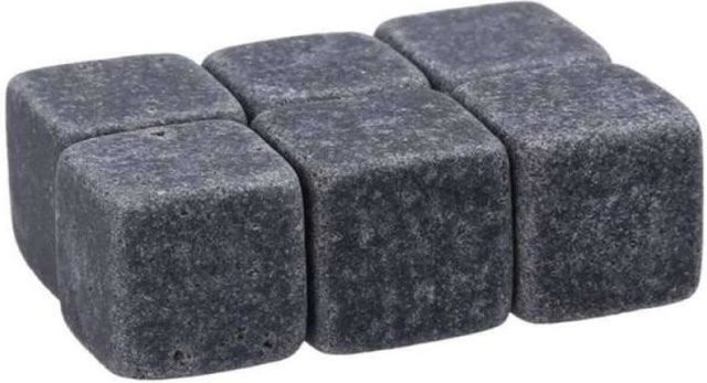 STEL ORA Wiederverwendbare Whisky-Eiswürfel Set, 6 Stück, Schwarz und Grau - Bild 1