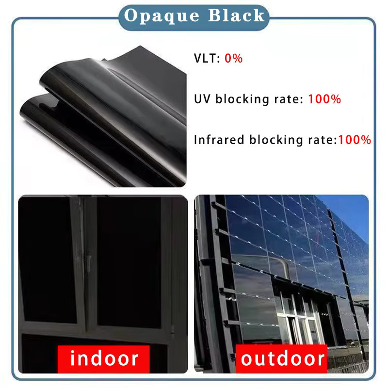 WXSHSH Fenster-Sichtschutzfolie in Schwarz, selbstklebende und undurchsichtige Verdunkelung mit UV-Schutz für deine Privatsphäre - Bild 4
