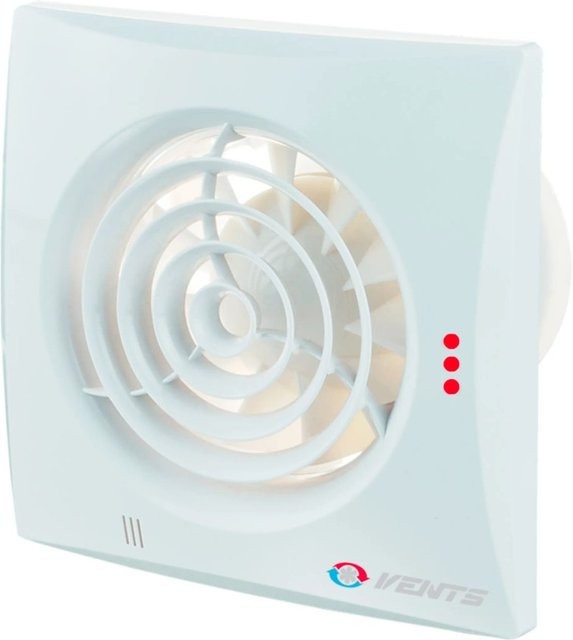 VENTS Axialer Abluftventilator Quiet 100 TH für Wand und Decke mit Nachlauf und Hygrostat in Weiß - Bild 1