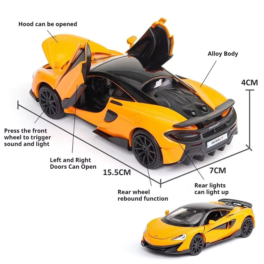 MAKEDA 600LT 765LT Modell, Diecast Auto, 1:32, Metall, mit Licht und Sound - Bild 3