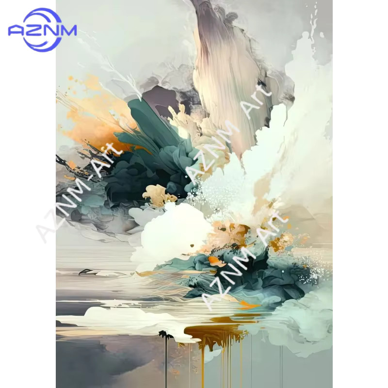 AZNM Abstrakte Wandkunst Klassische Ölgemälde als HD Leinwanddruck in Multicolor - Bild 2