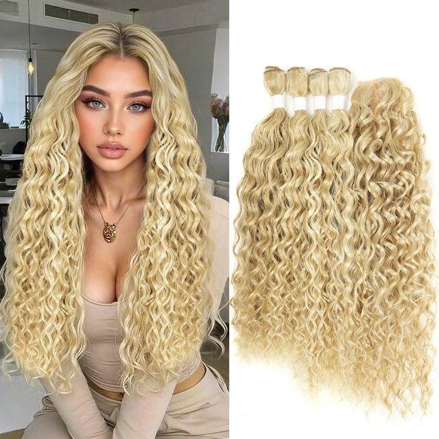 YAKIBEAUTY Haarbündel Kinky Curly Deep Wave, 4 Stück, 22-24 Zoll, 260g - Bild 1