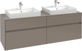 Villeroy & Boch Waschtischunterschrank Collaro in Blau, Wandmontage mit LED-Beleuchtung und internen Schubladen, B/H/T: 160 x 54,8 x 50 cm - Bild 1