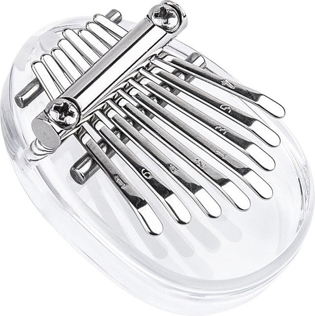 TOMTOP JMS Kalimba, 8-Tasten-Mini-Daumenklavier, transparentes Acryl, Duck white - Bild 1