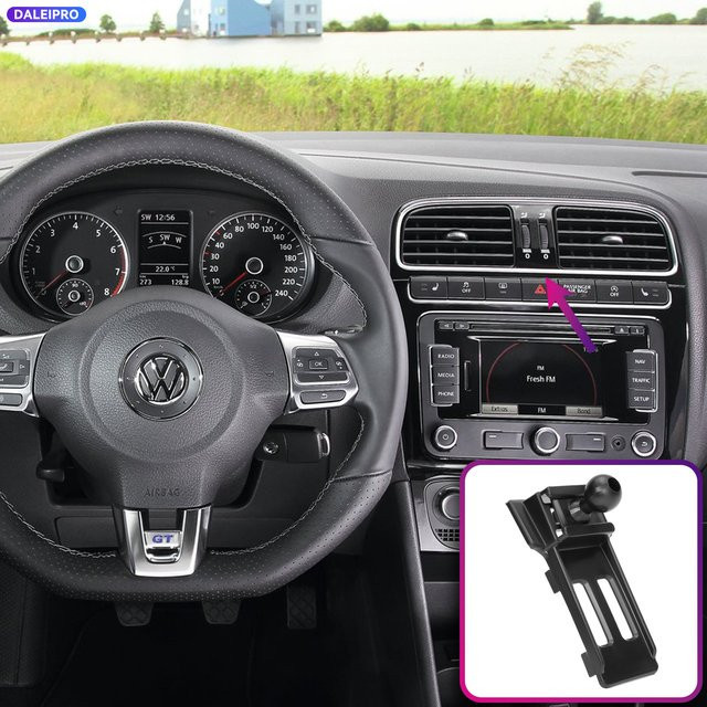 Smart Car Phone Mount 66W Handyhalterung mit Ladefunktion für VW Polo 2011-2017 in Schwarz - Bild 1