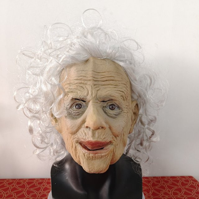 Patygr Halloween Horror Alte Frau Maske, Weiß, Gummi - Bild 1