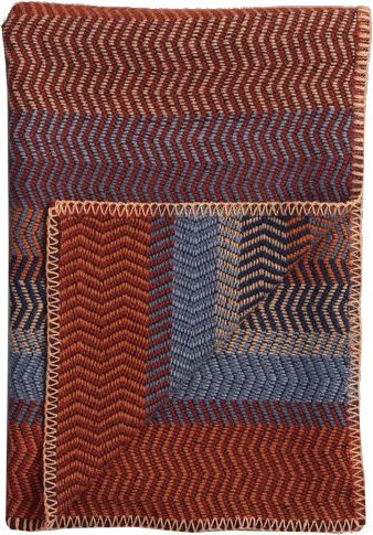 Roros Tweed Fri Decke Late Fall Wolldecke in Rot-Multicolor mit Chevron-Muster für Erwachsene - Bild 1