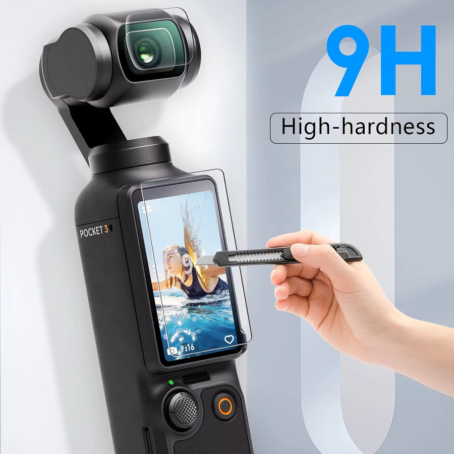DJI Osmo Pocket 3 Displayschutz und Objektivschutz Set aus transparentem Hartglas mit Auto-Ausrichtungsrahmen - Bild 6