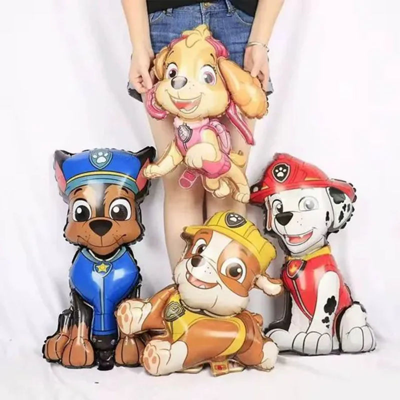 4 Stück Paw Patrol Aluminiumfolienballons mit Ryder, Chase und Skye als mehrfarbige Partydekoration für Kindergeburtstage - Bild 1