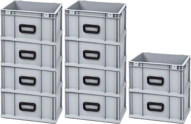 PROREGAL Spar Set 10x Eurobox Nextgen Portable Uno Transportbehälter Grau H x B x T: 22 x 30 x 40 cm - Bild 1
