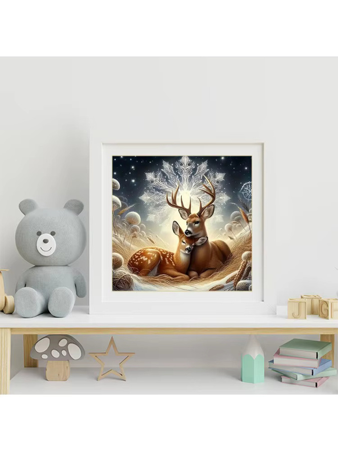 EverShine DIY Diamant Malerei Hirsch Motiv als Kreuzstich Kit mit bunten Mosaik-Steinen zur Wanddekoration - Bild 3