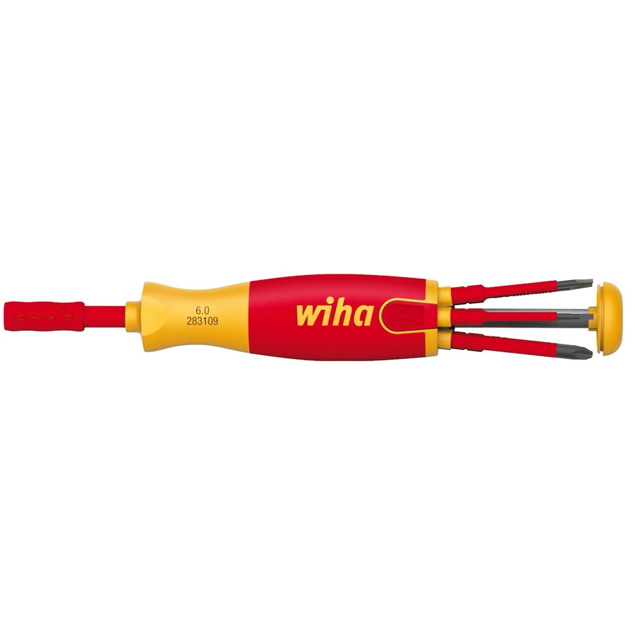 Wiha LiftUp Electric Magazin-Schraubendreher mit 6 SlimBits in Rot/Gelb - Bild 2