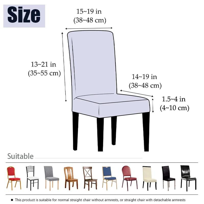 Rock Esszimmerstuhlbezug aus Jacquard, elastischer und schmutzabweisender Sitzbezug für Esszimmerstühle und Hocker - Bild 2