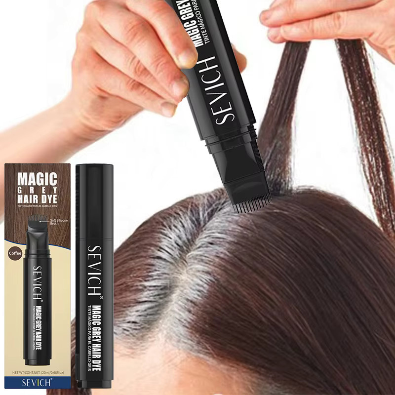 Sevich Haarfärbestift, temporärer Concealer für weißes Haar, Schwarz, Braun - Bild 4
