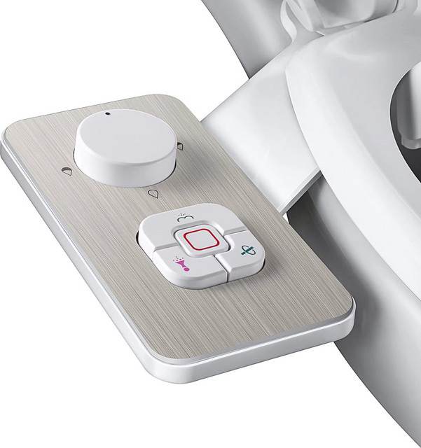 Samodra Bidet-Toilettensitzaufsatz mit Doppeldüsen für Front- und Hinterwäsche, ultradünnes Design, ohne Stromanschluss - Bild 1
