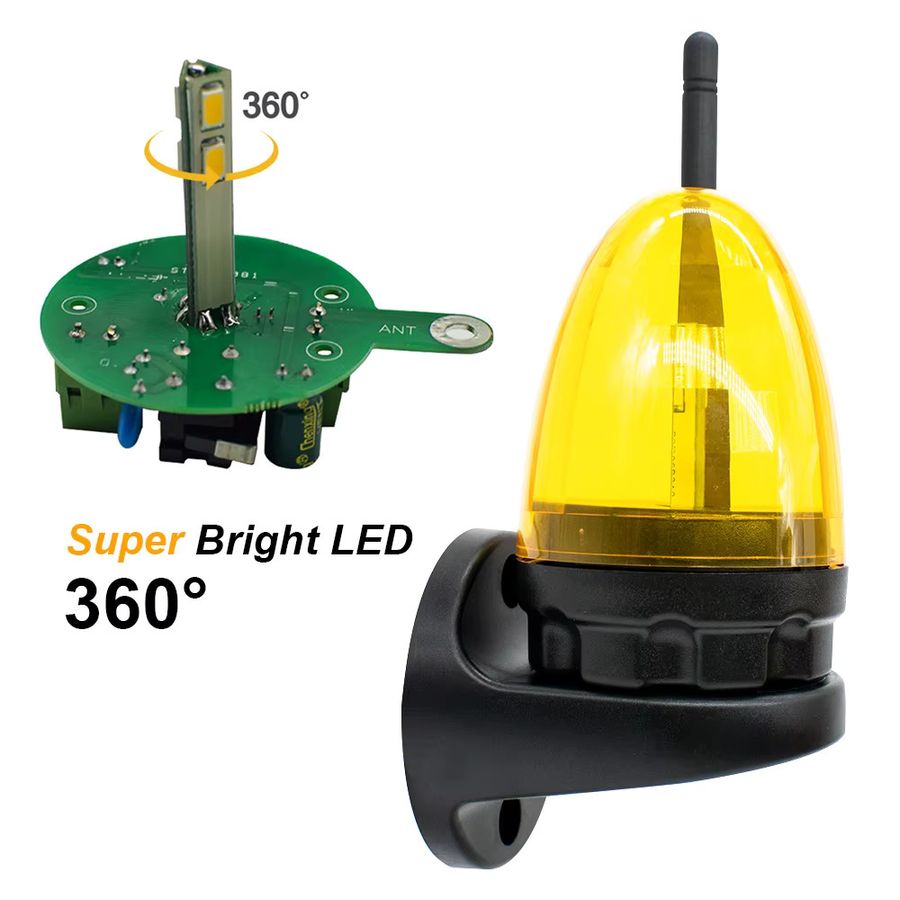 Scimagic-RC Strobe-Lampe als Notfall-Blinklicht und Sicherheits-Verkehrslicht für Garagentore mit 12–256 V AC/DC - Bild 3