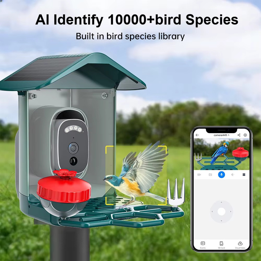 Jooan 4K Solar-Vogelfutterkamera mit 2,4G WLAN, wasserdichte HD-Außenkamera mit Nachtsicht und Vogelarten-Identifizierung - Bild 3