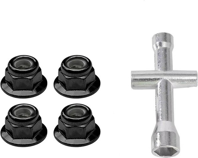 HSP Radmuttern-Schraubenschlüssel-Set, Kreuzhülsen- und M4-Mutterwerkzeug, Metall, Schwarz - Bild 1