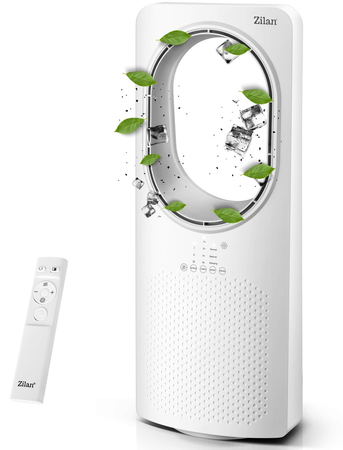 Zilan Turmventilator mit Fernbedienung, leiser energiesparender Säulenventilator mit 3 Stufen und Oszillationsfunktion - Bild 1