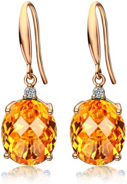 Yiran Jewelry Ohrringe, Kristall, Oval, Gold Farbe, Damen - Bild 1