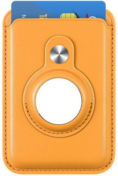 2-in-1 Magnetische Lederhülle mit Kartenhalter und AirTag-Abdeckung für Apple iPhone 14 13 12 11 Pro Max MagSafe kompatibel, Orange - Bild 1