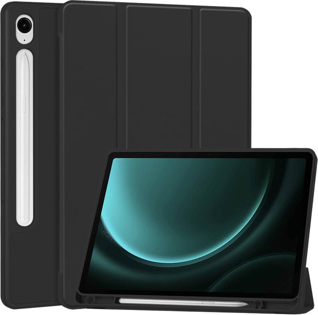 Techsuit Flex Trifold Schutzhülle für Samsung Galaxy Tab S10 FE und Tab S9 FE in Schwarz - Bild 1