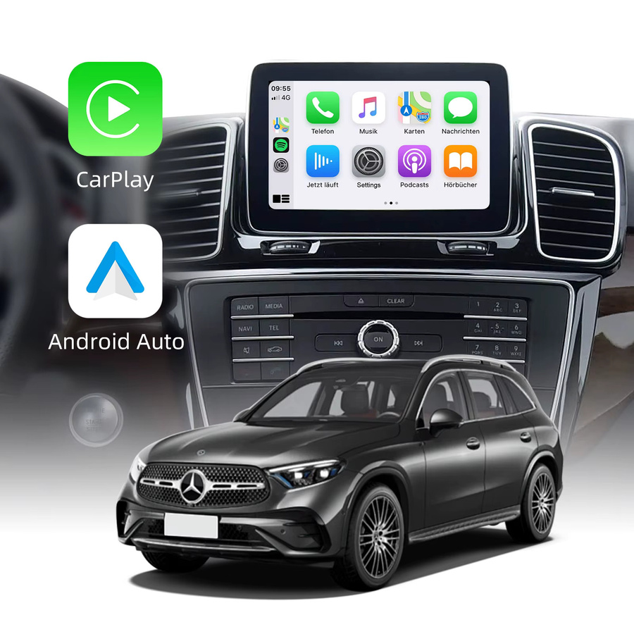 LEXXSON Drahtlose CarPlay und Android Auto Retrofit Kit Decoder Box für Mercedes Benz NTG 5.0 5.1 COMAND System, Farbe: Silber, mit Wi-Fi und Bluetooth - Bild 3