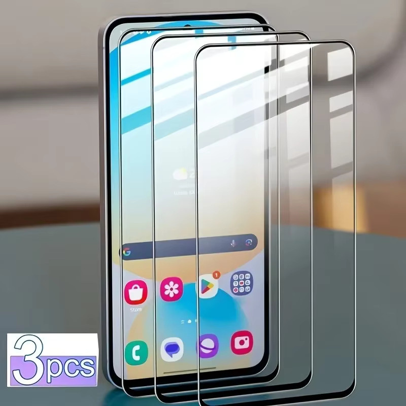 Schutzfolie aus gehärtetem Glas mit schwarzem Rand für Samsung Galaxy S25 Edge S24 FE A06 A16 A26 A36 A56 A05 S A15 A25 A35 A55 - Bild 2