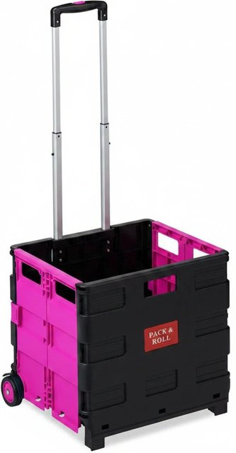 Relaxdays Einkaufstrolley aus ABS-Kunststoff in Pink, klappbar, B/T/H: 98 x 45,5 x 37 cm - Bild 1