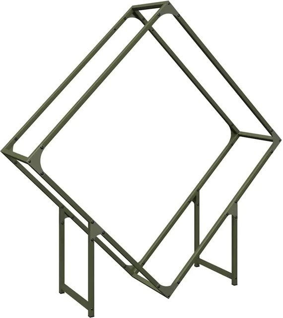 vidaXL Brennholzregal aus kaltgewalztem Stahl in Olivgrün, B/T/H: 100 x 25 x 100 cm - Bild 1