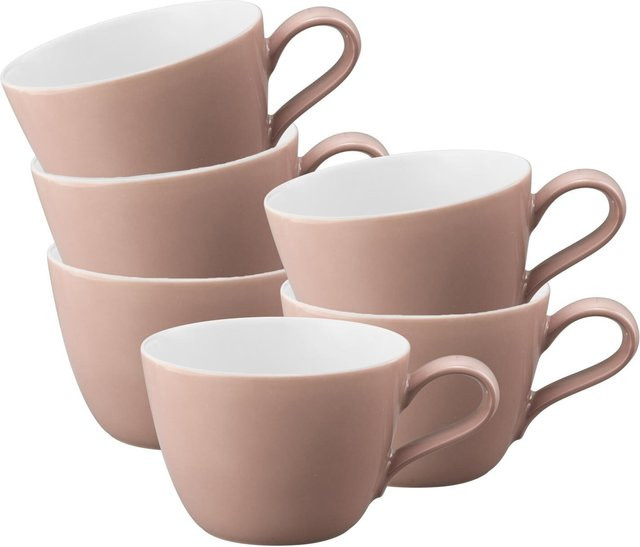 Seltmann Weiden Kaffeetassen Life Fashion Keramik Pink 6er Set 240 ml - Bild 1